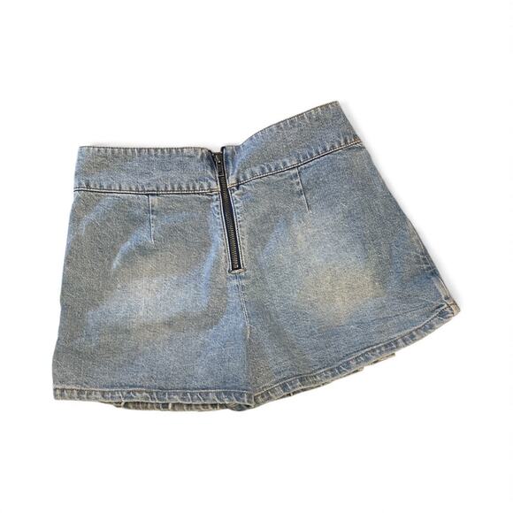 Alice + Olivia Short Noah Denim Pleated Skort size 28 - Picture 3 of 11